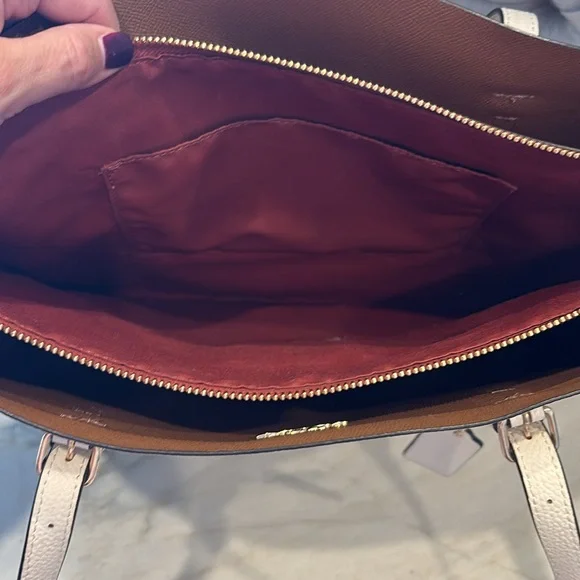 Authentic Coach Ivory Crossgrain Leather CityTote Bag! - Picture 9 of 16